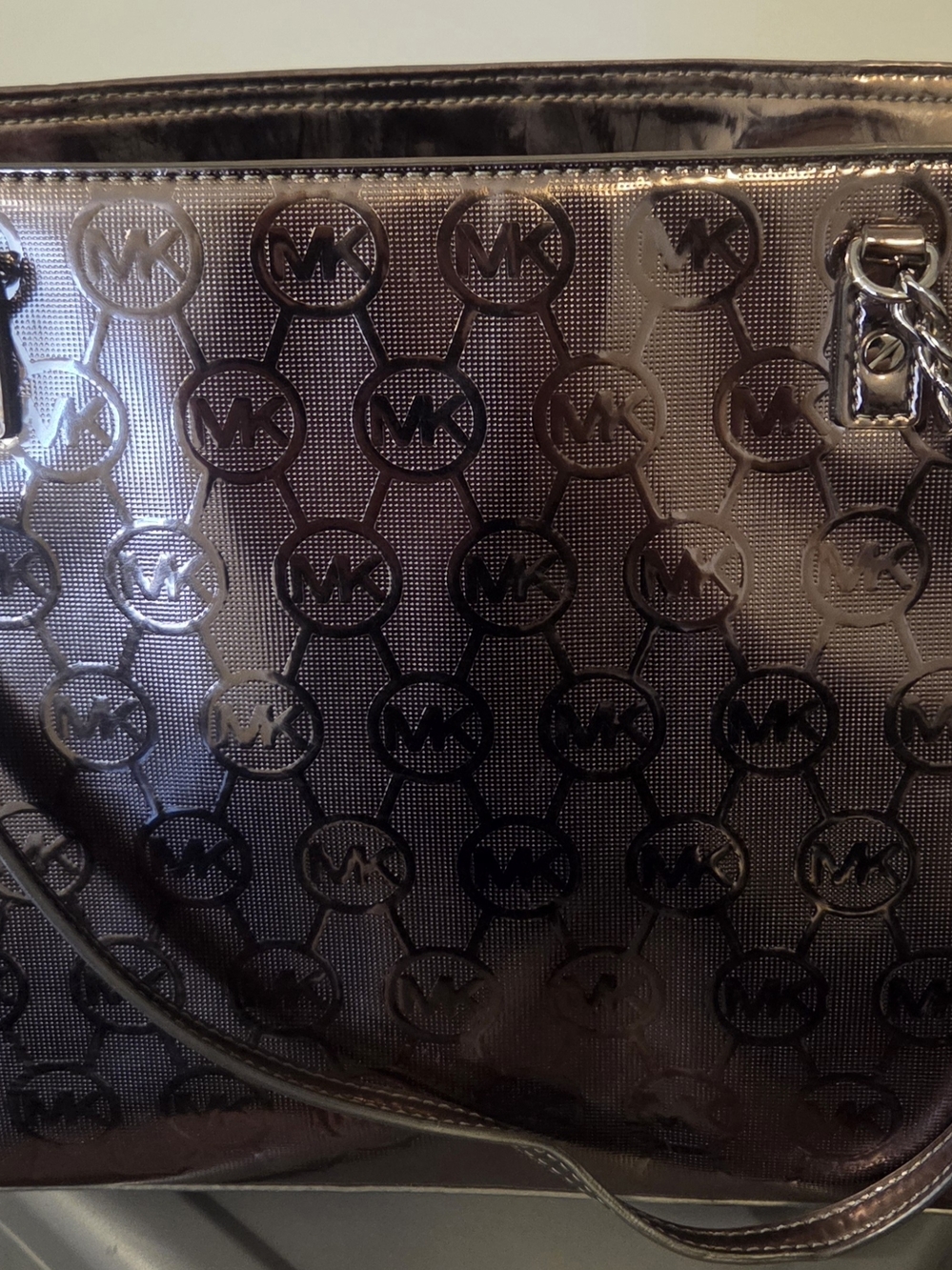 Michael Kors Metallic Bronzed Logo Tote